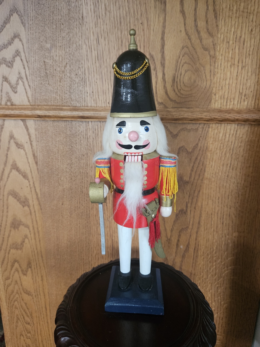 Vintage 15" Wooden Red Nutcracker Soldier Holiday Figurine